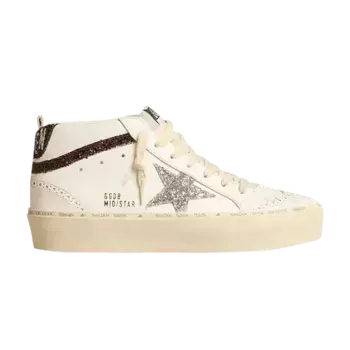 Кроссовки Golden Goose Wmns Mid Star High White Silver Brown, белый
