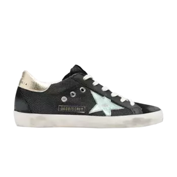 Кроссовки Golden Goose Wmns Superstar Black Metallic Light Blue, черный