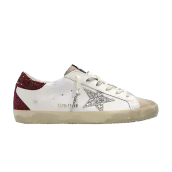 Кроссовки Golden Goose Wmns Superstar, цвет Bordeaux Silver Glitter