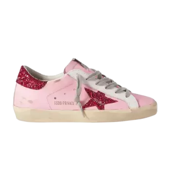 Кроссовки Golden Goose Wmns Superstar Glittered Distressed Leather - Orchid Pink, розовый