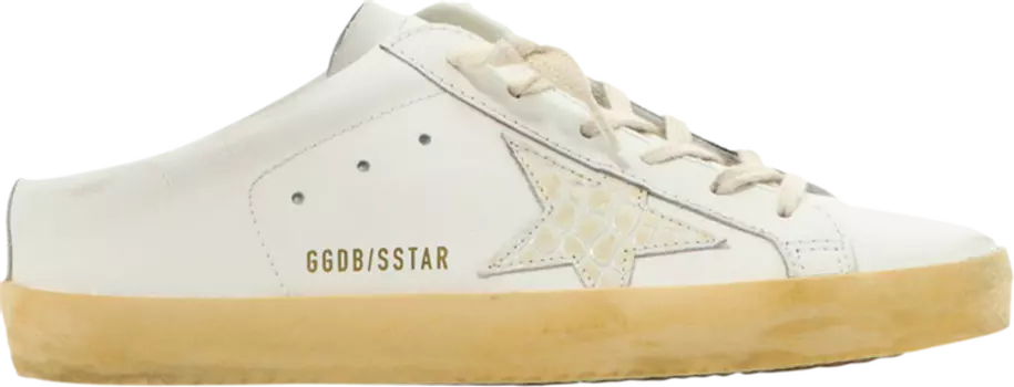 Кроссовки Golden Goose Wmns Superstar Sabot White Ivory Crocodile, белый