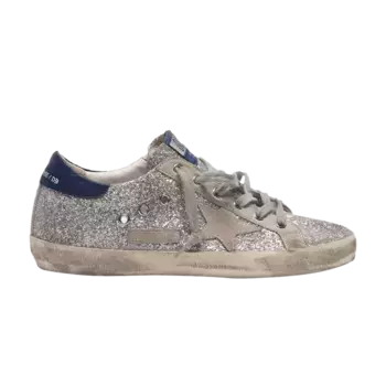 Кроссовки Golden Goose Wmns Superstar Silver Glitter Blue, серебряный