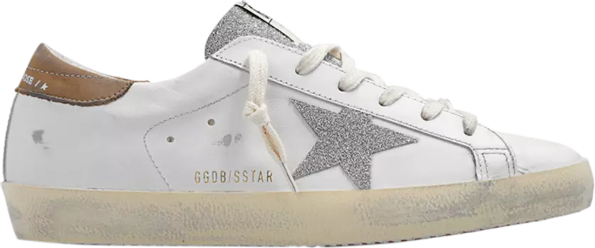 Кроссовки Golden Goose Wmns Superstar Vintage White Silver Glitter, белый