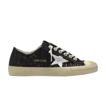 Кроссовки Golden Goose Wmns V-Star 2 Black Platinum Glitter Star, черный