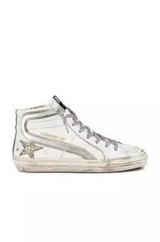 Кроссовки Golden Goose x REVOLVE Slide, цвет White & Gold