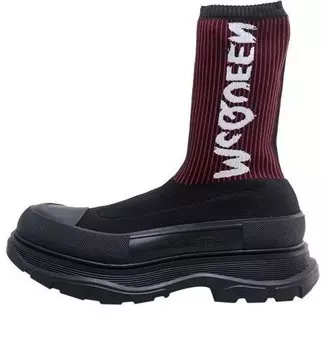 Кроссовки graffiti knit tread slick boots 'wine red black' Alexander Mcqueen, красный