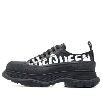 Кроссовки graffiti tread slick lace up shoes 'black white' Alexander Mcqueen, белый