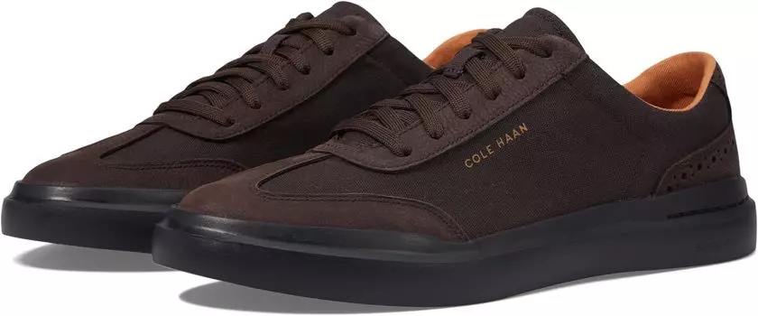 Кроссовки Grandpro Rally Canvas T-Toe Sneaker Cole Haan, цвет Dark Chocolate/Black