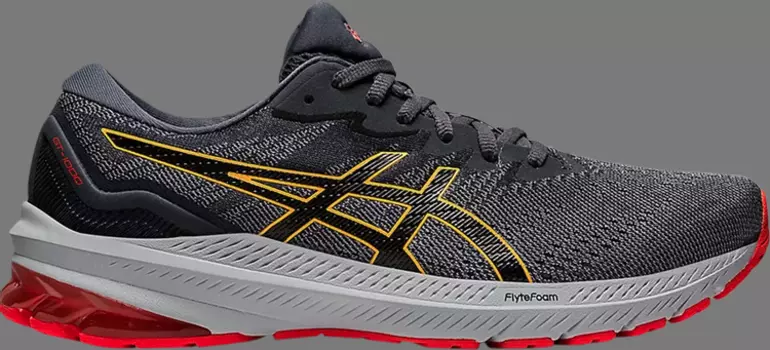 Кроссовки gt 1000 11 'sheet rock yellow red' Asics, серый