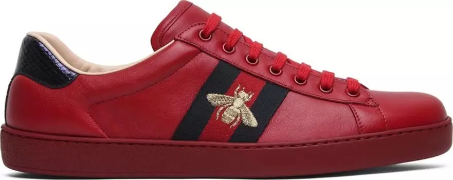 Кроссовки Gucci Ace Embroidered Red Bee, красный