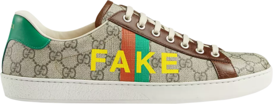Кроссовки Gucci Ace Fake/Not Print, коричневый