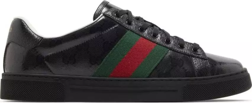 Кроссовки Gucci Ace 'GG Crystal Canvas - Black', черный