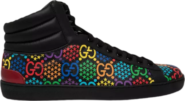 Кроссовки Gucci Ace GG Supreme High Psychedelic - Black, черный