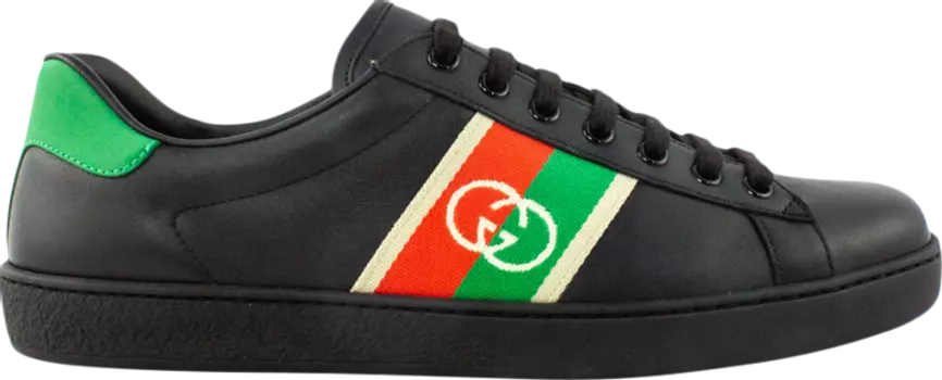 Кроссовки Gucci Ace Interlocking G - Black, черный