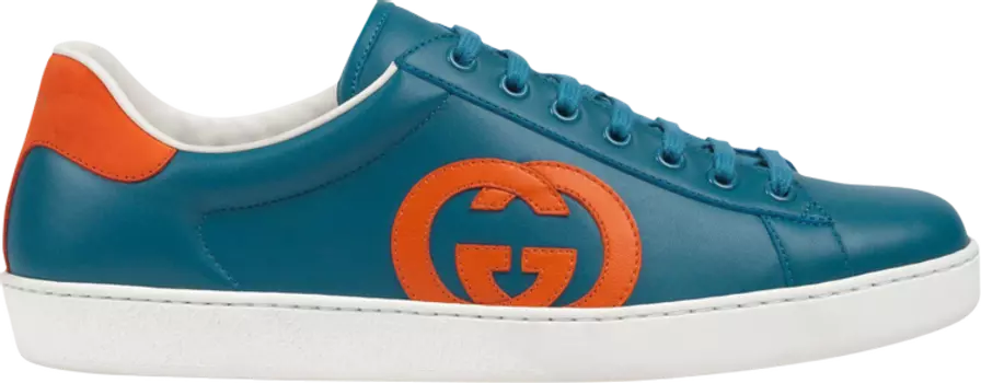 Кроссовки Gucci Ace Interlocking G - Blue Orange, синий