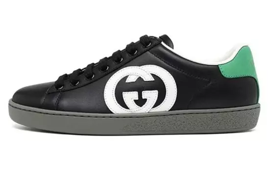 Кроссовки Gucci Ace Skateboarding Women, черный/белый/зеленый