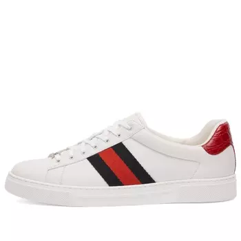 Кроссовки Gucci Ace Sneaker, цвет White, Red & Green
