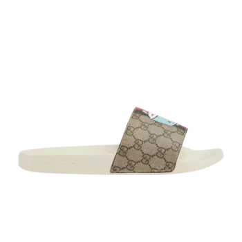 Кроссовки Gucci Animal Web Slides, бежевый