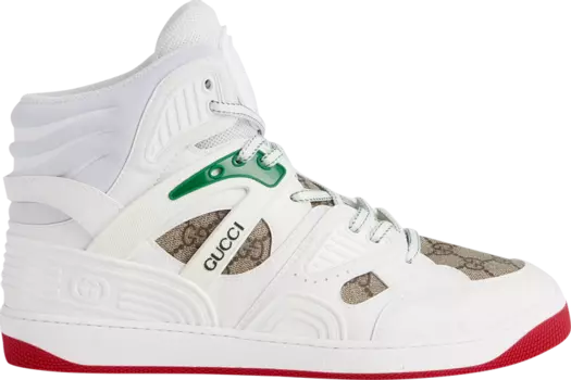 Кроссовки Gucci Basket High White Demetra Red, белый
