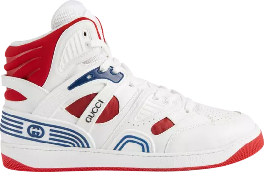 Кроссовки Gucci Basket High White Red, белый