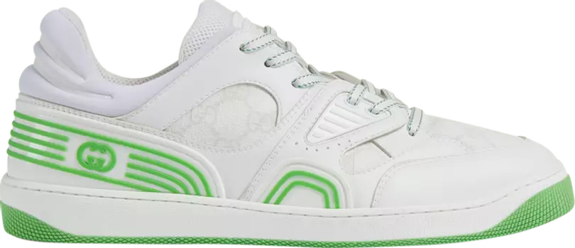 Кроссовки Gucci Basket Low White Demetra Green, белый