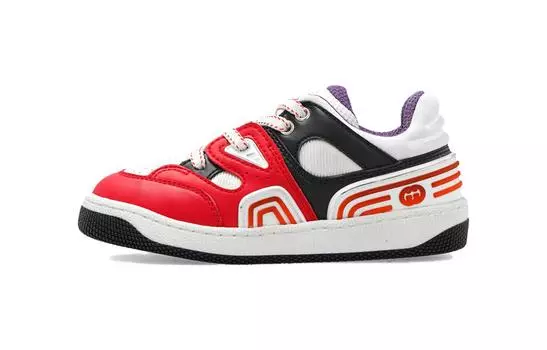 Кроссовки Gucci Basket Toddler Shoes, красный / черный