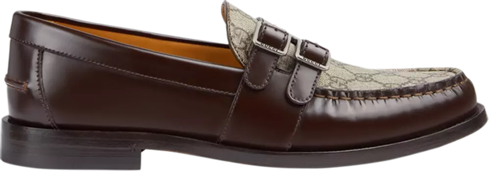 Кроссовки Gucci Buckle Loafer 'GG Monogram - Dark Brown', коричневый