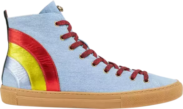 Кроссовки Gucci Denim High Rainbow, синий