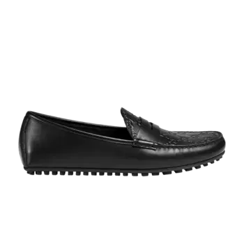 Кроссовки Gucci Driver Black Debossed, черный
