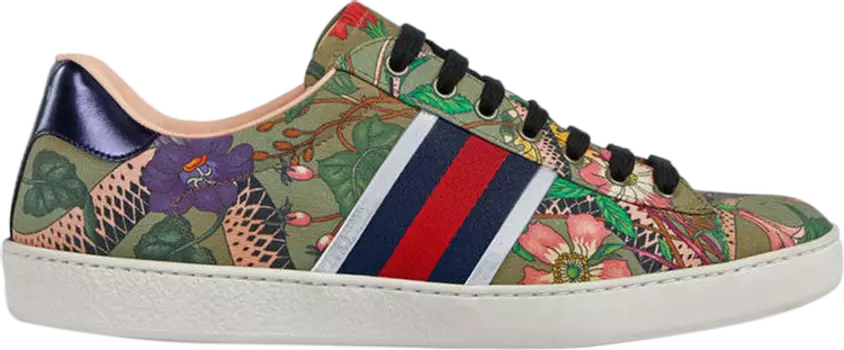 Кроссовки Gucci Flora Snake Sneaker, красный