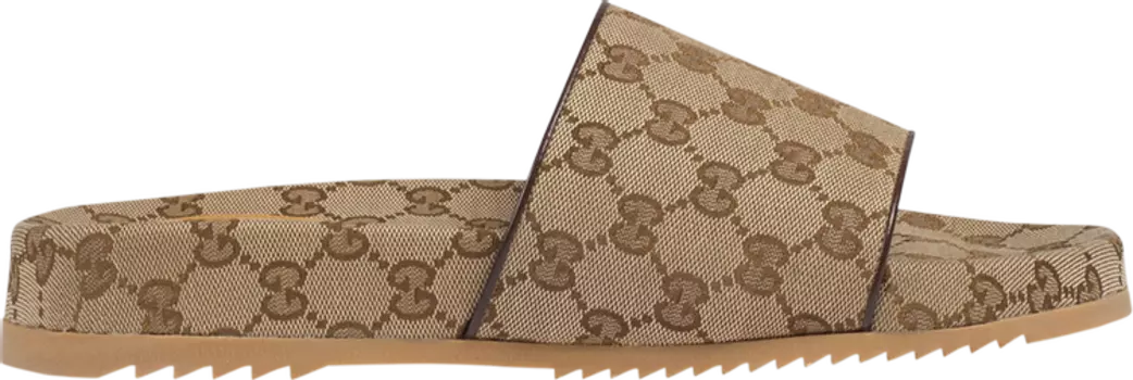 Сандалии Gucci GG Canvas Slide Sandal Beige Monogram, бежевый