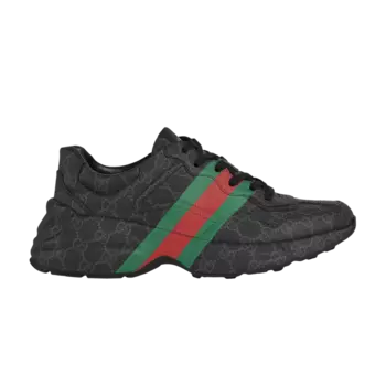 Кроссовки Gucci GG Rhyton 'Monogram - Black Green Red', черный