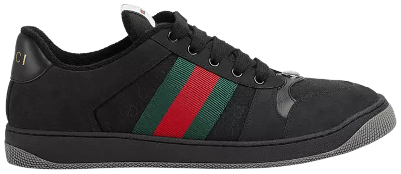 Кроссовки Gucci GG Screener 'GG Canvas - Black Green Red', черный