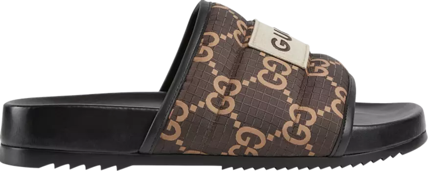 Кроссовки Gucci GG Slide Sandal 'Ebony', коричневый