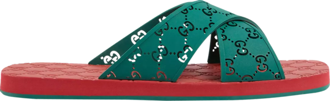Сандалии Gucci GG Slide Sandal Green, зеленый