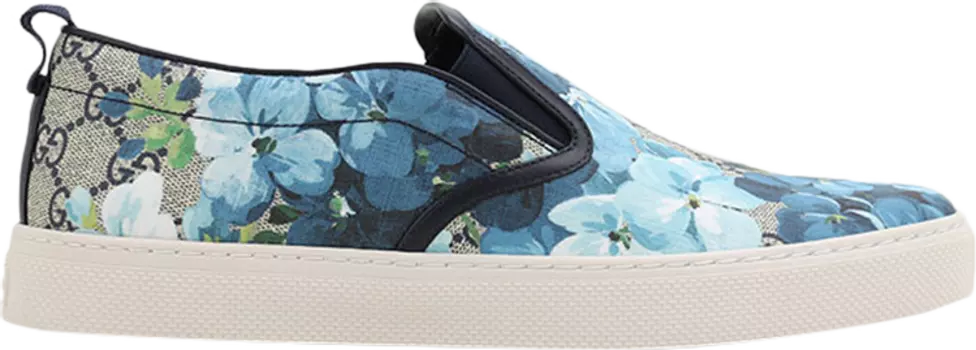 Кроссовки Gucci GG Supreme Canvas Slip-On Blue Floral, синий