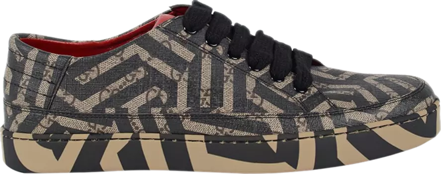 Кроссовки Gucci GG Supreme Sneaker Caleido Black Beige, черный