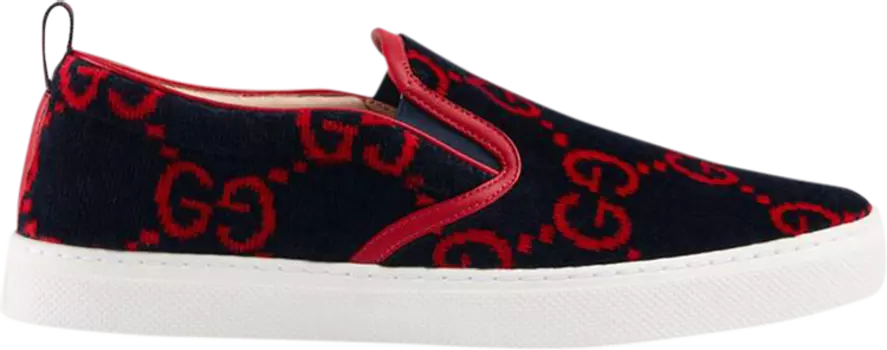 Кроссовки Gucci GG Terry Cloth Slip-On Blue Red, синий