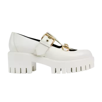 Кроссовки Gucci Gucci Wmns Lug Horsebit 30mm Platform Loafer 'White', белый