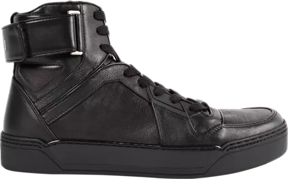 Кроссовки Gucci High Top Logo Velcro Strap Sneaker, черный