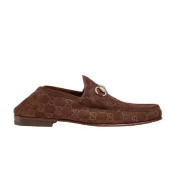 Кроссовки Gucci Horsebit 1953 Loafer 'GG Suede - Dark Brown', коричневый
