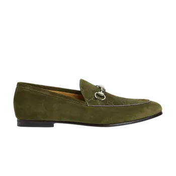Кроссовки Gucci Horsebit Loafer, цвет Dark Green Suede