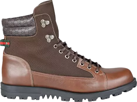 Кроссовки Gucci Lace Up Leather Boot Cocoa, коричневый