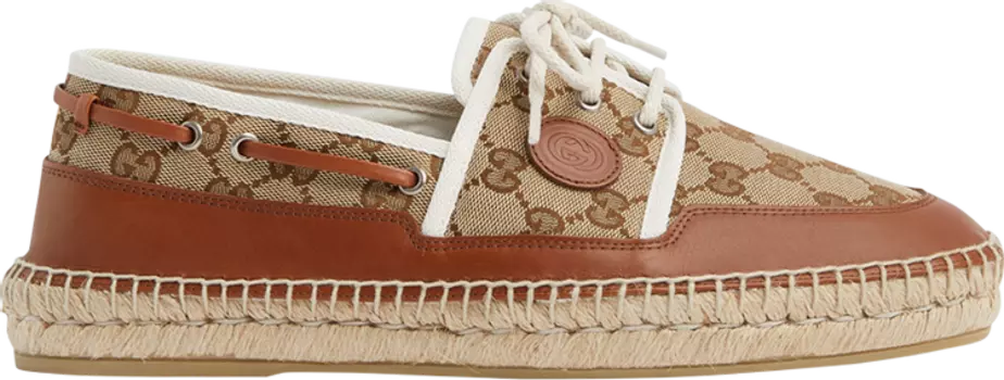 Кроссовки Gucci Loafer Espadrilles 'Beige Monogram', коричневый