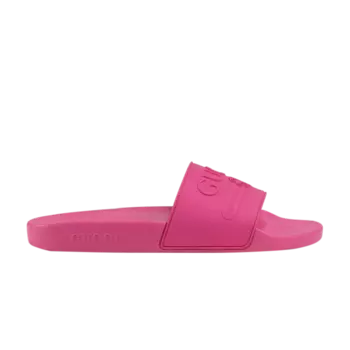 Кроссовки Gucci Logo Rubber Slide 'Fuchsia', розовый