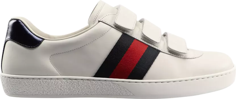 Кроссовки Gucci New Ace Grip-Strap Low White, белый