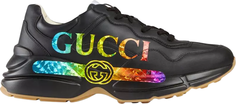 Кроссовки Gucci Rhyton Iridescent Logo, черный