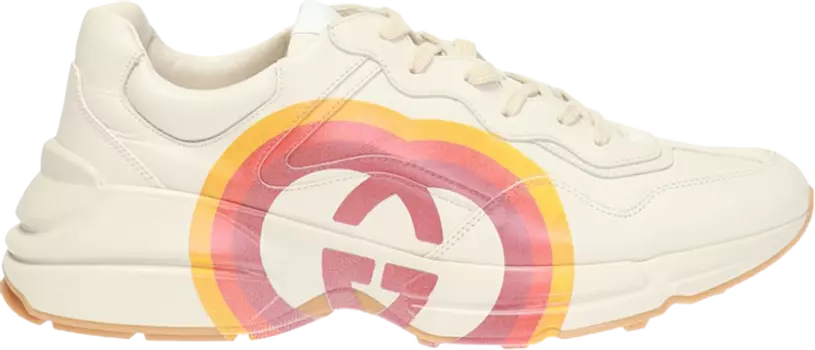 Кроссовки Gucci Rhyton Logo Print, белый