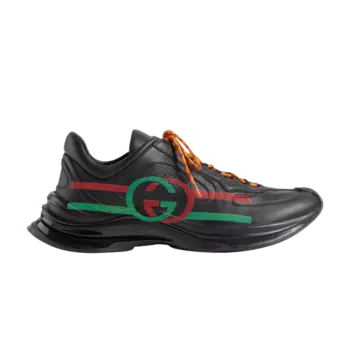 Кроссовки Gucci Run Sneaker 'Black Red Green', черный