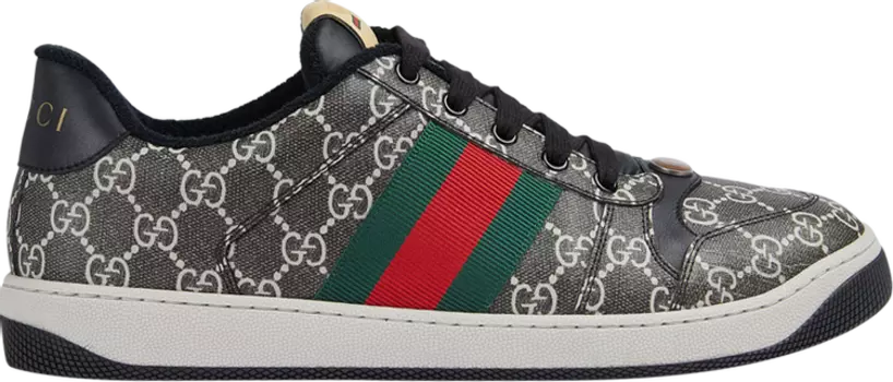 Кроссовки Gucci Screener 'GG Supreme - Black Grey', черный